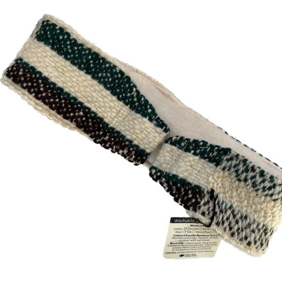 Barefoot Handweaving Winter Headband Ear Covering Cotton Wool Made in Canada - Picture 5 of 8